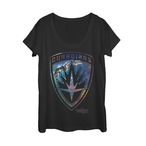Women's Marvel Guardians of the Galaxy Vol. 2 Milano Shield Scoop Neck Black Medium