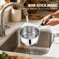 thumbnail image 5 of Coliware 1 & 2 QT Saucepan Set, Nonstick Small Milk Pot with Stay-Cool Handles Visible Glass Lid & Tri-Ply Bottom for Even Heating, Stainless Steel Pot Compatible with All Induction, Dishwasher Safe, 5 of 15