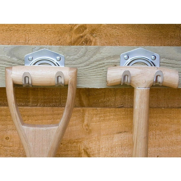 Greswe Tool Hanger Hooks Set With Screws Garage Hooks Tool Organizer Wall Mounted Wall Mounted Double Tool For Garage Shed Hanging Bracket Garden Tool