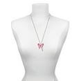 thumbnail image 3 of Delight Jewelry Acrylic Medium Cut Out Butterfly Magenta Silvertone Balance Bar Charm Necklace, 23", 3 of 4