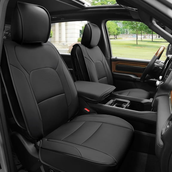 Full Set Truck Seat Covers for 2009-2018 & 2019-2025 for Dodge for Ram 1500, 2500, 3500 Crew Cab | Black for Dodge for Ram Accessories