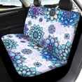 thumbnail image 3 of Pzuqiu Blue Bohemian Flower Seat Covers Full Set Easy to Install Front and Rear Split Bench Seat Covers Polyester Automotive Vehicle Cushion Car Interiors Fit for Most Sedans Truck Vans, 3 of 7