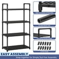 thumbnail image 6 of GPED 4-Tier Plastic Storage Shelves, 45.3" Garage Rack Storage Organizer, Multipurpose Shelf for Home, Basement, Utility Room, 10.6"D x 20"W x 45.3"H, Black, 6 of 7