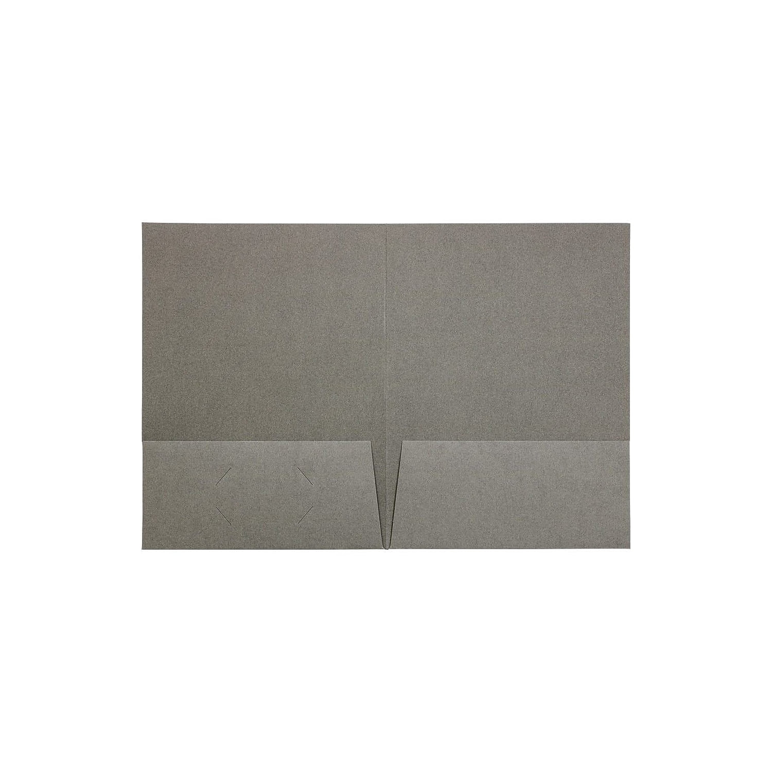 LUX 9 x 12 Presentation Folders Standard Two Pocket 50/Pack Sterling Gray Linen (SF101CSG10050)