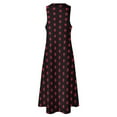thumbnail image 5 of 2024 Black with Red Polka Dot Dress Summer Dotted 70S Vintage Aesthetic Boho Beach Long Dresses Lady Kawaii Maxi Dress Birthday Gift, 5 of 6
