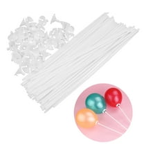 Niceauty White Plastic Balloon Sticks with Cups for Easy Assembly and Holding Both Latex and Foil Balloons 250pcs
