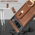 thumbnail image 5 of Compatible Brown Google Pixel 8 Pro Case with Strap,Full Protective PU Leather Cover with Necklace Lanyard Protective Ring Case for Google Pixel 8 Pro Case Kickstand,Phone Case Pixel 8 Pro Cover, 5 of 7