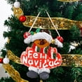 thumbnail image 1 of Adorno del árbol de Navidad con muñeco de nieve de ciervo con Papá Noel - Colgante de decoración navideña de 20x16x1,5cm para la decoración del hogar, centro comercial u hotel, 1 of 6