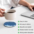 thumbnail image 3 of Blue Snowman Christmas Coasters Set of 2, Absorbent Coasters for Drinks, Winter Snowflake Pine Xmas Tree Coaster for Desk Coffee Table Protection, Home Decor House Warming Gifts 4", 3 of 8