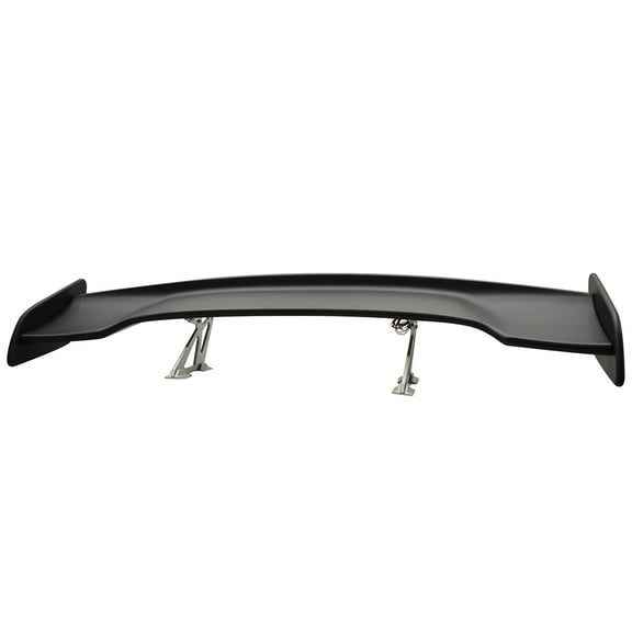 Ikon Motorsports Compatible with Universal Adjustable 57 Inch GT Trunk Spoiler Wing & LED Brake Light Black ABS
