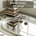 thumbnail image 6 of BEAUTYPEAK 40"x26" Irregular Wall Mirror Asymmetrical Decorative Bathroom Mirror Deep Frame, Silver, 6 of 7