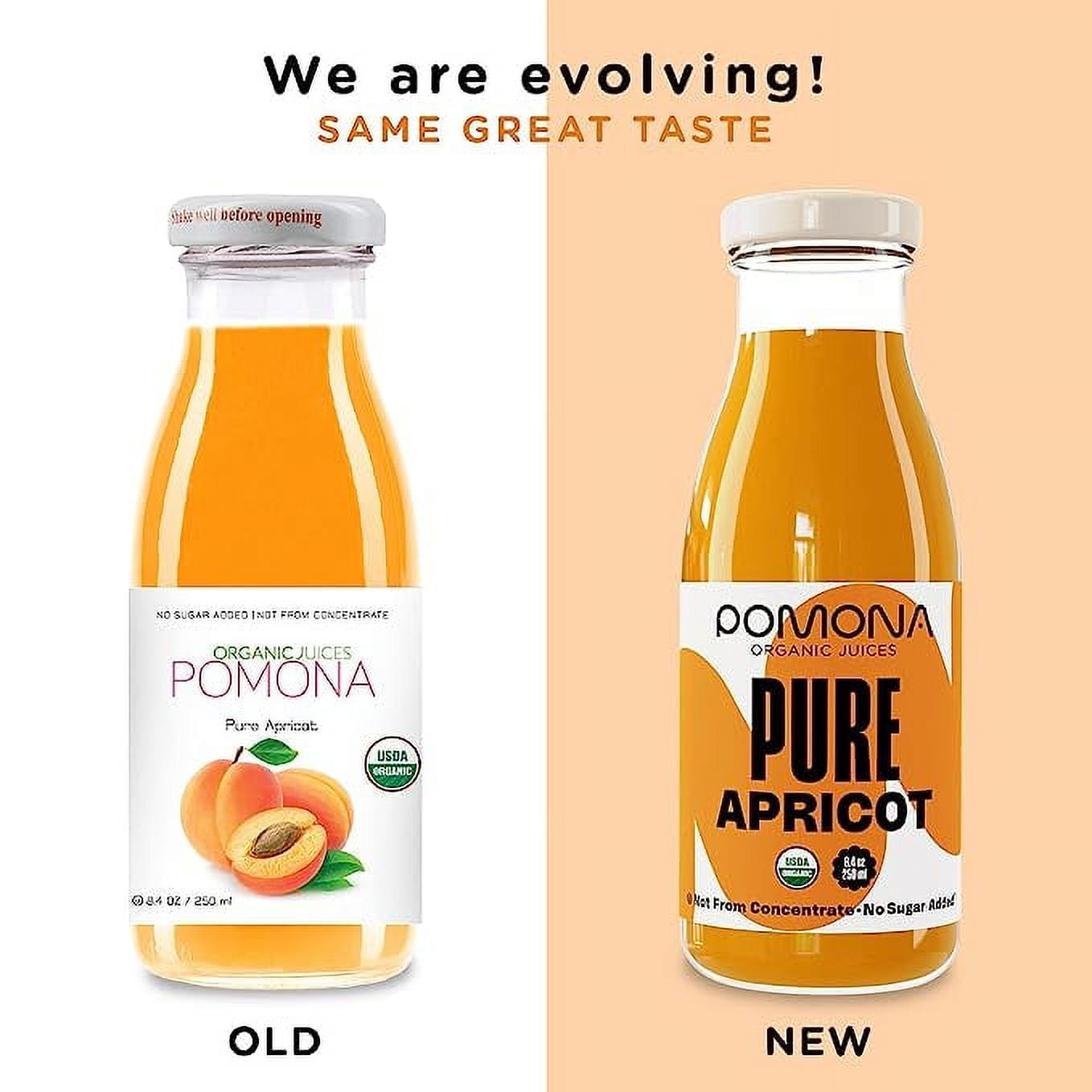 Pomona Organic Juices Apricot Juice, 8.4 oz Bottle (Pack of 12)