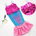 thumbnail image 3 of GYRATEDREAM Toddler Baby Girls Swimsuit Kids Mermaid Ruffle Bathing Suits Cute Suspender Sleeveless One Piece Swimwear for 4-10 Years, 3 of 6