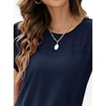 thumbnail image 2 of WISEFIN Women Hollow Out Batwing Short Sleeve Round Neck Casual Top Blouse, 2 of 4