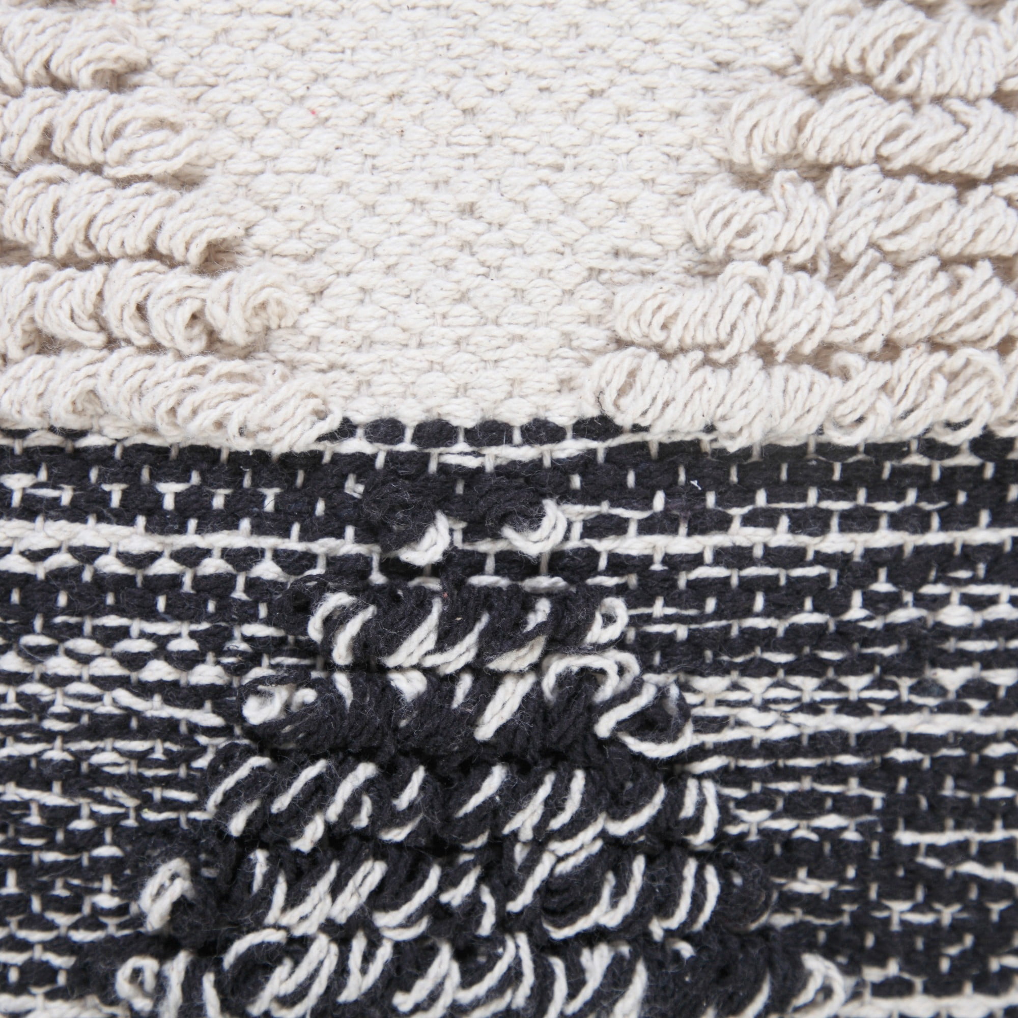 Harlow Hill Hand-Woven Black/White Geometric All-Natural Cotton Pillow Cover
