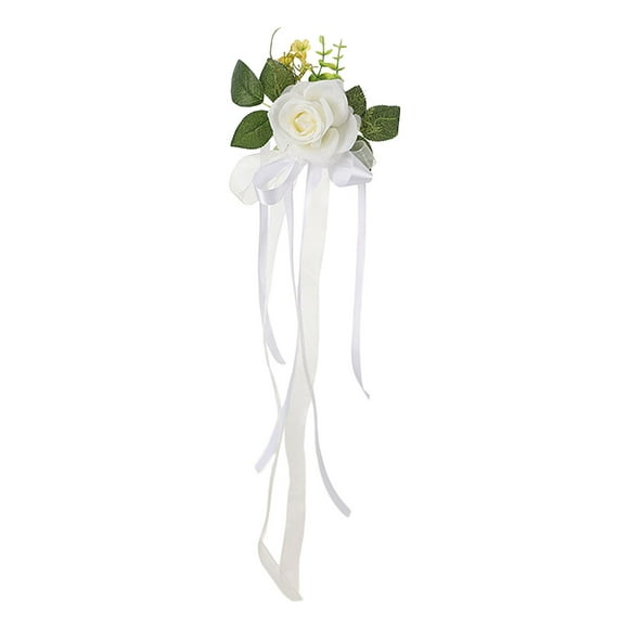AMLESO PEW Fleurs pour Chaise de Cérémonie de Mariage Allée Décorations Allée Chaise Arrière Floral Blanc