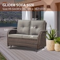 thumbnail image 6 of Gymojoy 7 Pieces Patio Furniture Set with Fire Pit,Outdoor Swivel Chair, 2-Seat SOfa with Table,All Weather PE Wicker Patio Conversation Sets for Deck Porch Backyard, 6 of 13