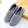 thumbnail image 5 of Women Autumn Winter Closed Toe Closed Back House Slippers Soft Non Slip Cushioned Flat Indoor Warm Footwear Gray 7.5-8.5(40), 5 of 5