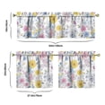 thumbnail image 6 of Pioneer Kitchen Curtains and Valance Set 24 Inch Tier Floral Flowers Curtains Small Drapes for Cafe Living Room Bathroom Farmhouse 3 Pieces Set Rod Pocket, 6 of 6