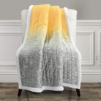Lush Decor Yellow, Gray Polyester Throw, 60" x 50"