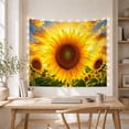 thumbnail image 5 of Large Sunflower with Golden Petals in Amber Rays, Serene Rustic Wall Art for Nature Lovers, Botanical Bloom Decor Housewarming Gift, Tapestry Wall Hanging for Living Room and Bedroom, 5 of 7