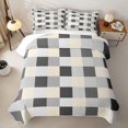 thumbnail image 2 of Castle Fairy Retro Buffalo Plaid Twin Quilt Set 2 Pieces,Abstract Polka Dots Twin Coverlet Set,Beige Charcoal White,1 Bedspread and 1 Pillowcase, 2 of 7