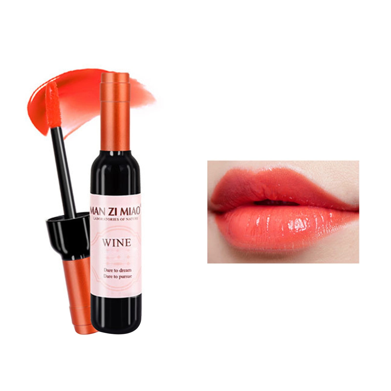 Wine Lip Gloss 6Color Wine Lipstick Liquid Lip Gloss Wine Bottle Long