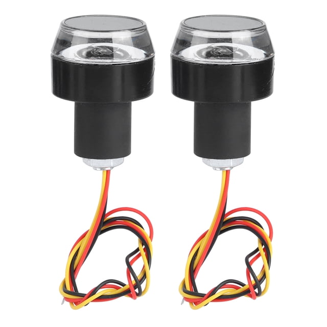 2 luces LED para manillar de motocicleta, indicador de señal de giro, empuñadura lateral (luz blanca y amarilla)