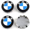thumbnail image 1 of Tapas centrales de 4 piezas compatibles con accesorios de coche ABS de centro de rueda BMW de 68 mm, color azul, 1 of 4