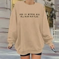 thumbnail image 2 of WENWU Women'S Sweatshirt Womens Long Sleeve Sweatshirt Pullover Sweatshirts for Women Khaki Crewneck Sweatshirts Women Cute Fall Sweatshirts Street Style Clothes, 2 of 6