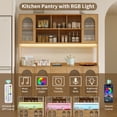 thumbnail image 6 of RichYa Kitchen Pantry with RGB LED Light,3 Drawers Hutch Storage Cabinet with Doors & Adjustable Shelves,Cupboard Buffet for Dining Room,Wood, 6 of 8