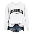 thumbnail image 5 of Fiaer Womens Crew Neck Pullover Sweatshirts Long Sleeve Letter Graphic Plus Size Loose Fit Casual Trendy Breathable Tops White XXL, 5 of 6