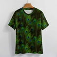 thumbnail image 3 of Peacock Feather Pattern T Shirts Basic T-Shirt Short Sleeve Ladies Tee Shirt Summer Graphic Clothing, 3 of 6