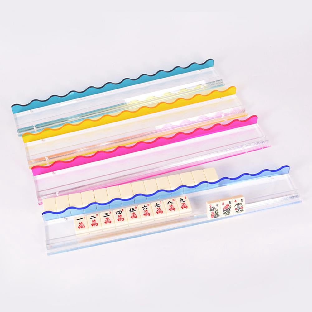1Pcs Mahjong Racks with Pushers, 2026 New Upgraded Detachable Clear Acrylic American Majiang Tile Racks, Modern American Mahjong Tile Racks with Built-in Pushers