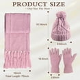 thumbnail image 5 of Hat Gloves Scarf Set Women Winter Knit Beanie Hat+Touchscreen Gloves+Long Scarve 3 in 1 Set Gift for Women Girls three-piece set, 5 of 9