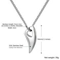 thumbnail image 5 of QJUHUNG Stainless Steel Men Necklace Black, Mens Pendant Necklace Black, Black Necklace for Men, Wolf Tooth Pendant Necklace, 5 of 6
