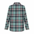 thumbnail image 7 of HAiming Fleece Lined Plaid Shirt for Women Casual Long Sleeve Lapel Collar Coat Jacket Fall Winter Warm Outwear, 7 of 7