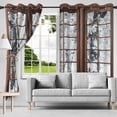 thumbnail image 3 of Brown Wooden Window Blackout Curtains, Winter Outdoor Snowy White Woods Curtain For Bedroom, Christmas Living Room Window Drapes With Grommets 26"W x 63"L (Pack of 2), 3 of 6