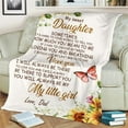 thumbnail image 3 of Personalized Blanket for Daughter or Granddaughter – Gift from Mom, Dad, Grandma, Grandpa – Sunflower Butterfly Throw Blanket - Fleece-50x60, 3 of 4
