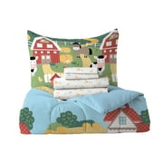 Dream Factory Barnyard Animals Full Bed in a Bag Multi, Microfiber, 100% Polyester Fill, Unisex, Child
