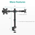 thumbnail image 2 of Soporte de Monitores WALI Negro Ajustable para Dos Pantallas hasta 27 Pulgadas, 2 of 8