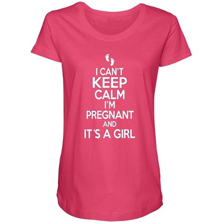 

P&B I can t Keep Calm im Pregnant and it s a Girl Maternity Shirt S Cyber Pink