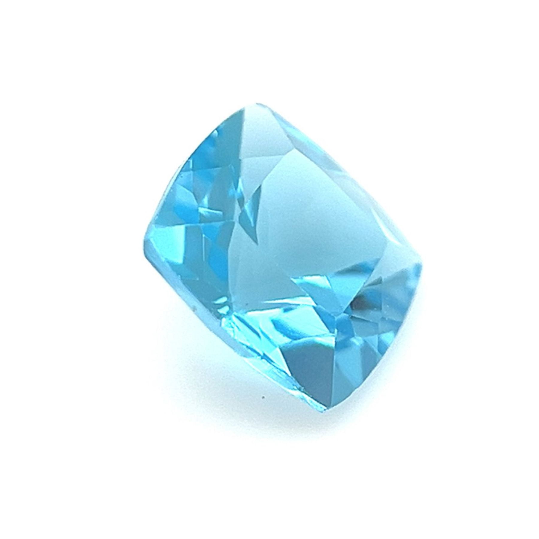 Certified Natural 1.75 Carat Swiss Blue Topaz Cushion Shape Mixed Cut 7x7 mm Loose Gemstone December Birthstone