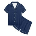 thumbnail image 2 of WOYY Toddler Girls Pajama Sets Solid Casual Button-Down Sleepwear Set,2-Piece,Sizes 2-13T, 2 of 5