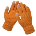 thumbnail image 2 of Touchscreen Gloves for Men and Women, Winter Warm Knitted Gloves with Snowflake Pattern, All-Weather Soft Acrylic Touch Screen Smartphone Gloves for Cold Weather, Indoor and Outdoor Use Orange, 2 of 3