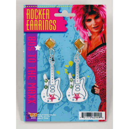 Rocker Guitar Costume Earrings