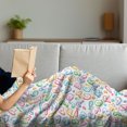 thumbnail image 3 of Alphabet Soft Flannel Fleece Throw Blanket, Letters in Fun Colors Kids Scribble Style ABC Hearts Comics Art, Cozy Plush for Indoor and Outdoor Use, 50" x 60", Multicolor, by Ambesonne, 3 of 5