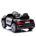 thumbnail image 4 of Licensed Benz CLS 350 12V Electric Ride on Toys with Bluetooth Music, LED Lights, Spring Suspension, Power Car Wheels, Electric Car for Kids with Parent Remote Control (Black Police Car), 4 of 7
