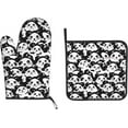 thumbnail image 2 of Oven Mitt and Pot Holders, 2 Piece Set, Cartoon Cute Panda Non-Slip BBQ Gloves for Kitchen,Cooking,Baking, Single Size, 2 of 6