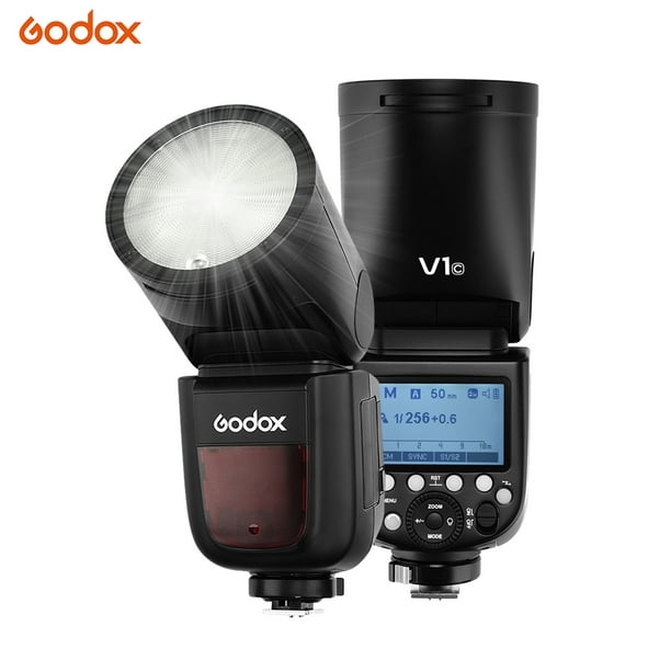 Godox V1C Caméra professionnelle Flash Speedlite Speedlight Tête ronde Sans  Fil 2.4G pour Canon Série EOS 1500D 3000D 5D Marque lll 5D Marque ll pour 
